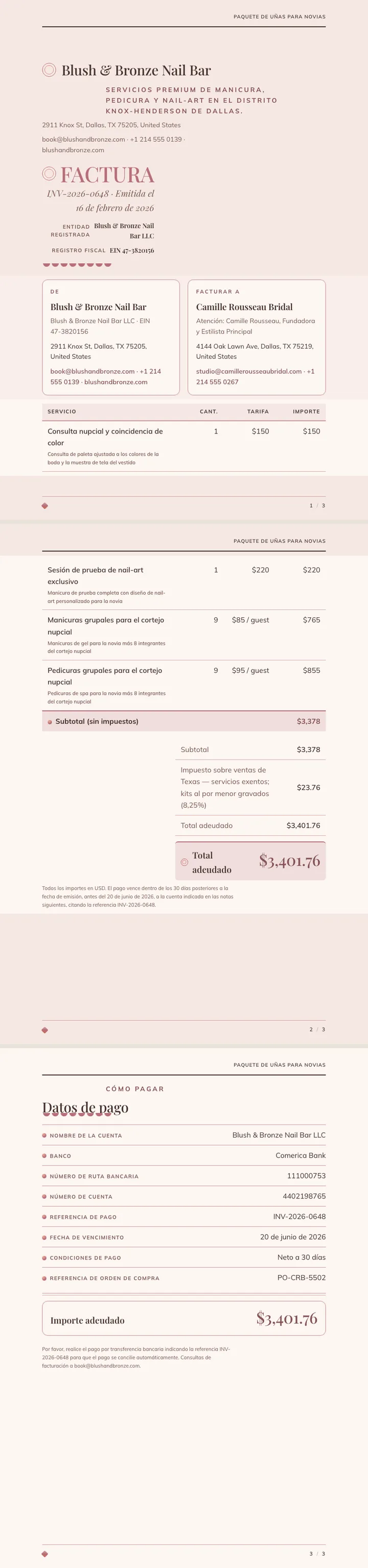 Oro rosa — ejemplo completo generado por Waxe