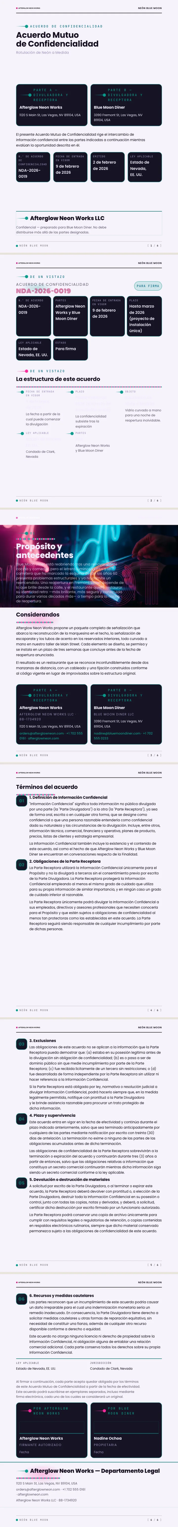 Resplandor neón — ejemplo completo generado por Waxe