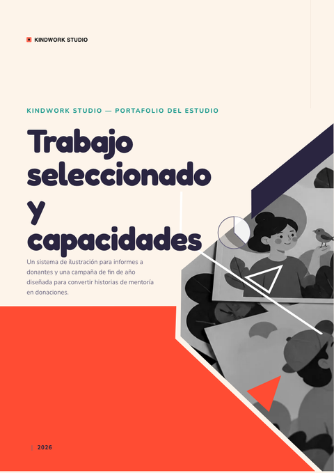 A finished portfolio rendered in a ilustrado look