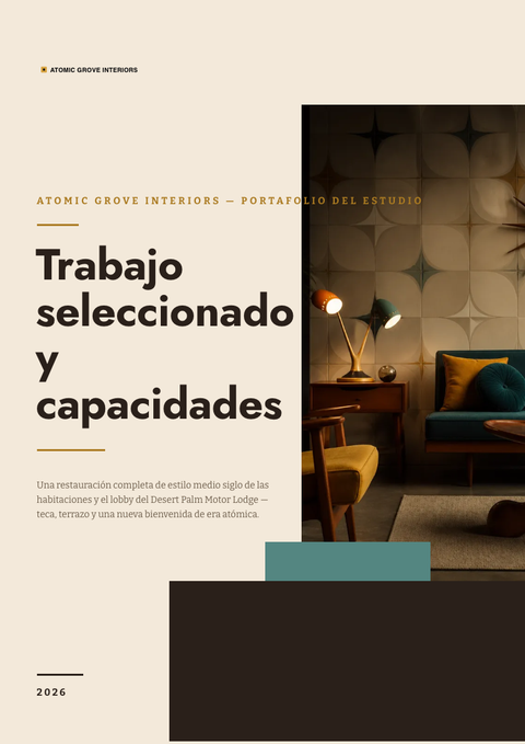 A finished portfolio rendered in a retro look