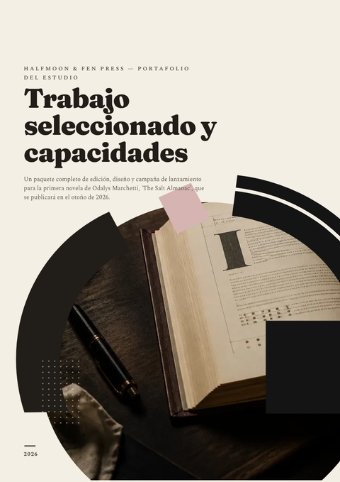 A finished portfolio rendered in a tipográfico look
