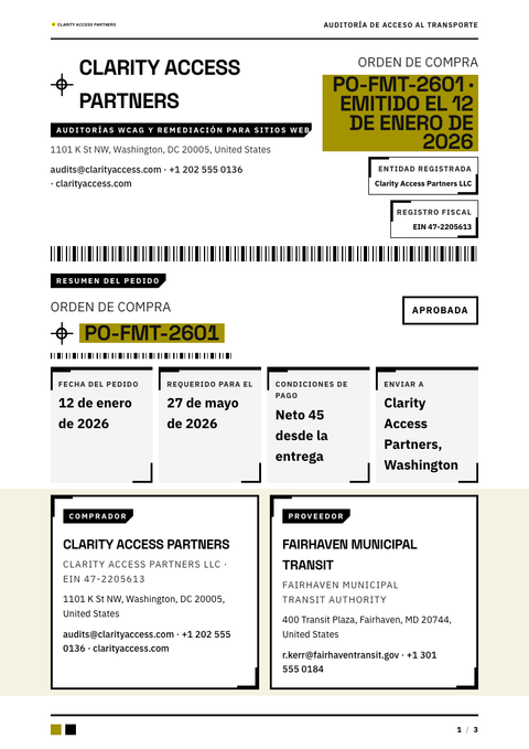 A finished purchase order rendered in a color look