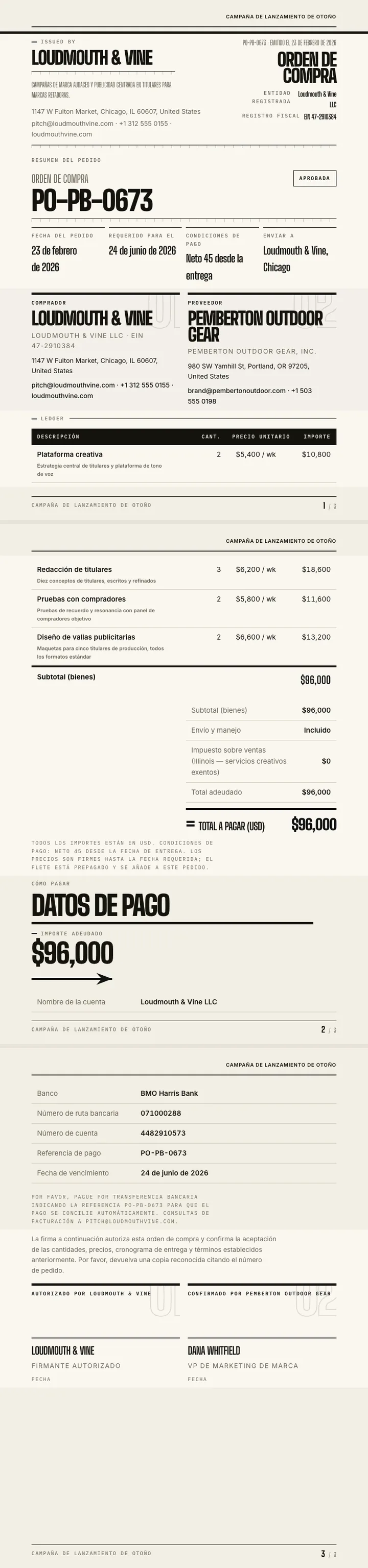 Tipografía grande — ejemplo completo generado por Waxe