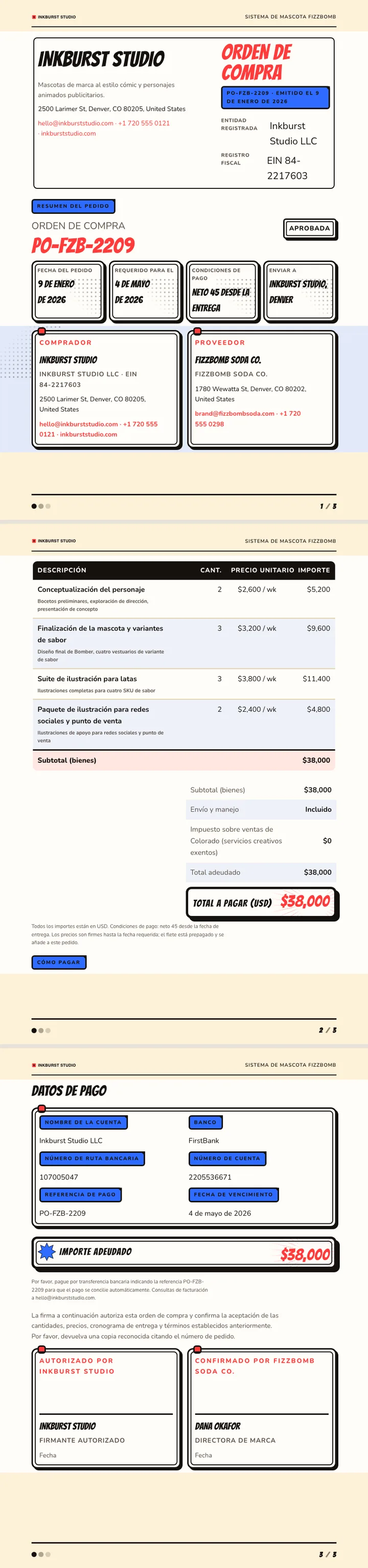 Cómic — ejemplo completo generado por Waxe