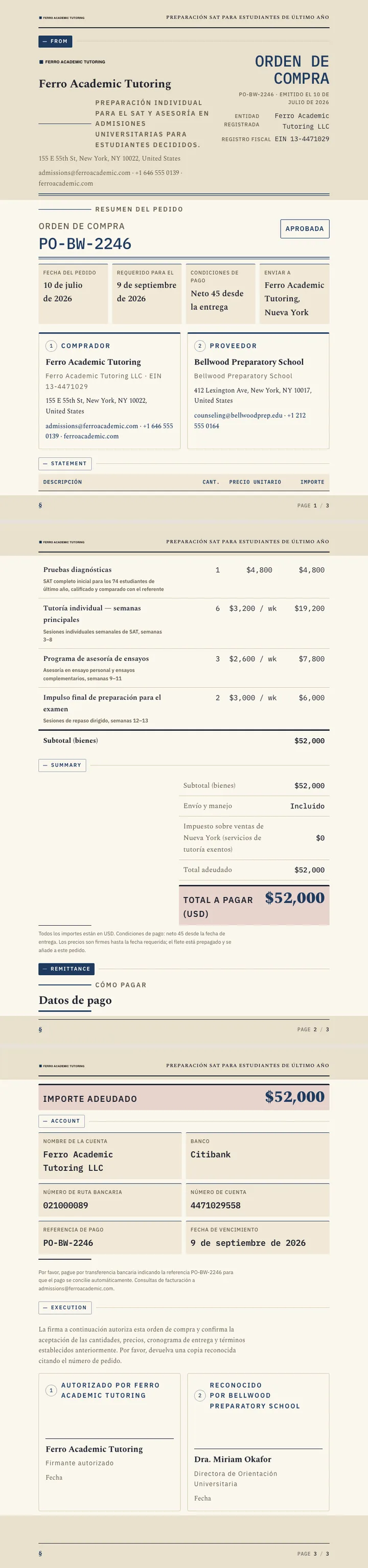 Educativo / Académico — ejemplo completo generado por Waxe