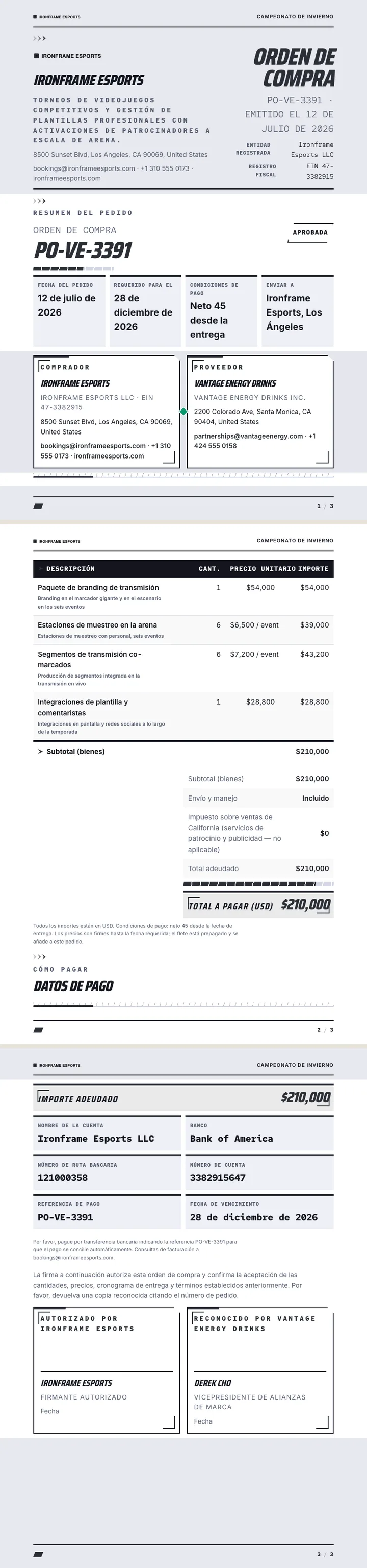 Esports — ejemplo completo generado por Waxe