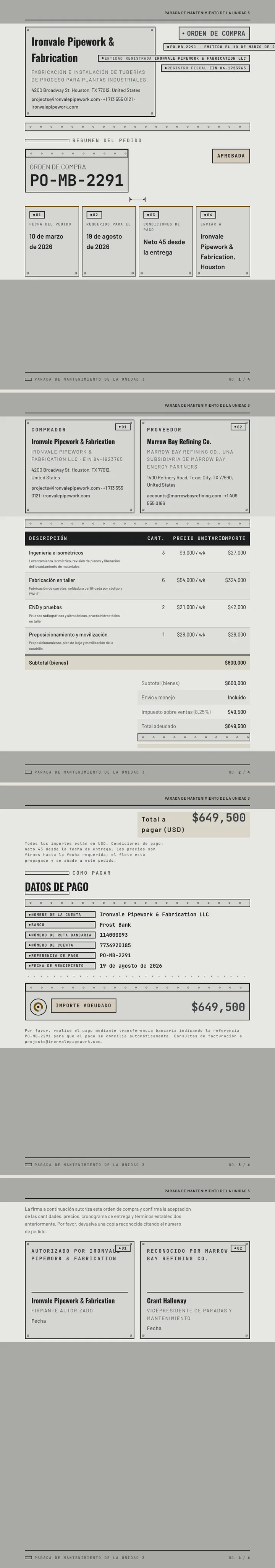 Industrial — ejemplo completo generado por Waxe