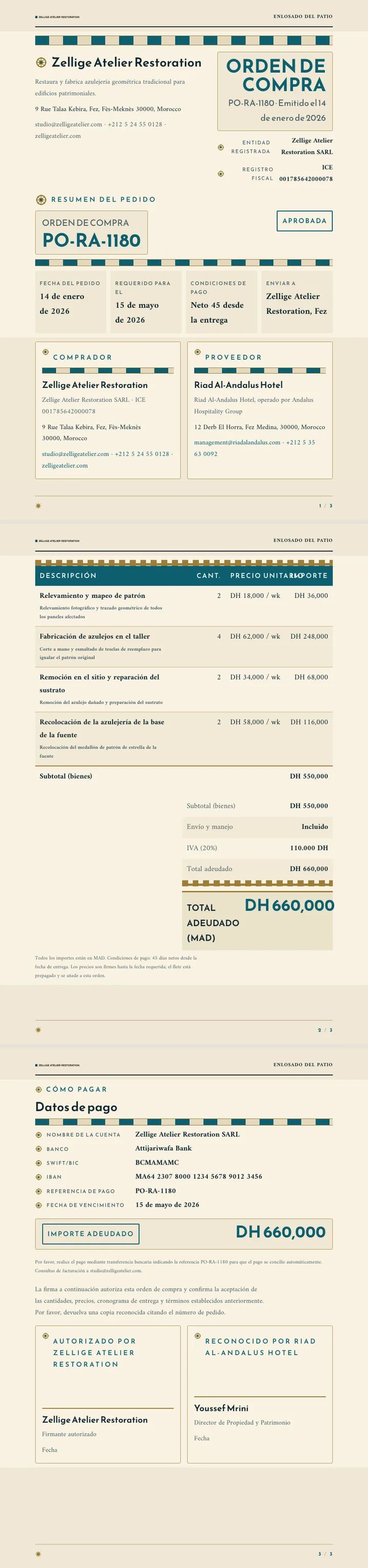 Geometría islámica — ejemplo completo generado por Waxe