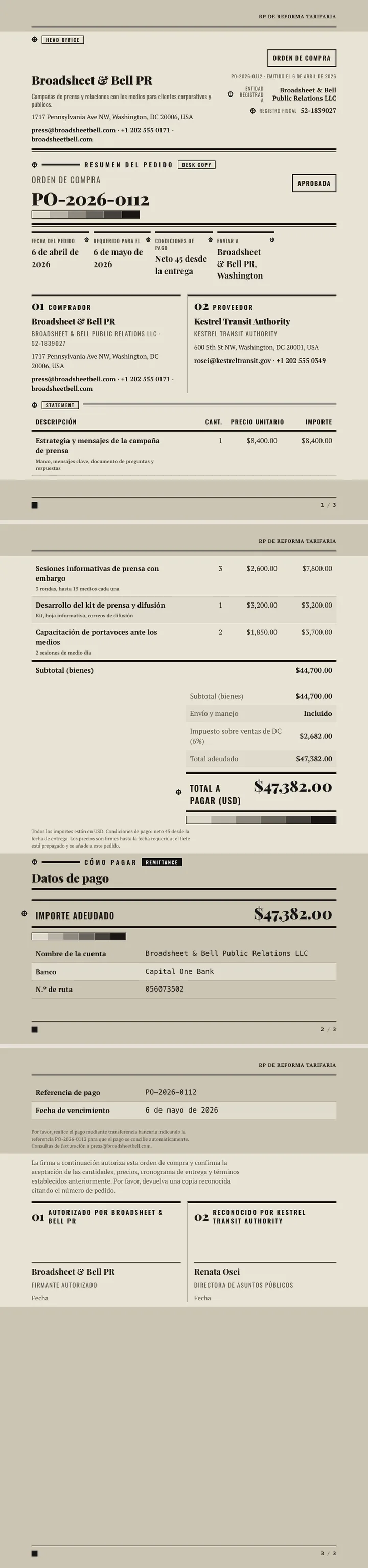 Periódico — ejemplo completo generado por Waxe