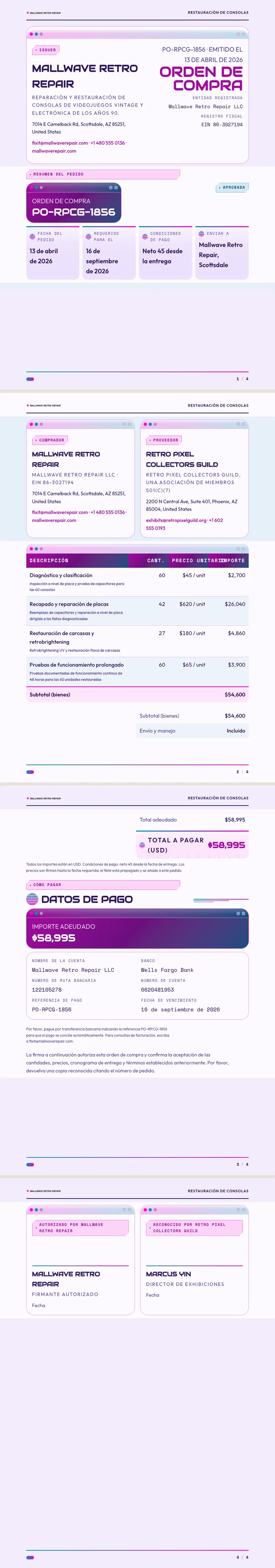 Vaporwave — ejemplo completo generado por Waxe