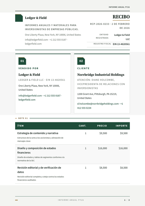 A finished receipt rendered in a impreso look