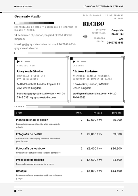 A finished receipt rendered in a color look