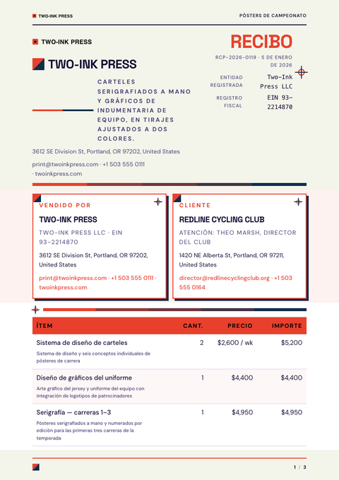 A finished receipt rendered in a color look