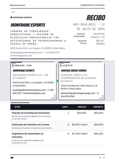 A finished receipt rendered in a gaming y pop look