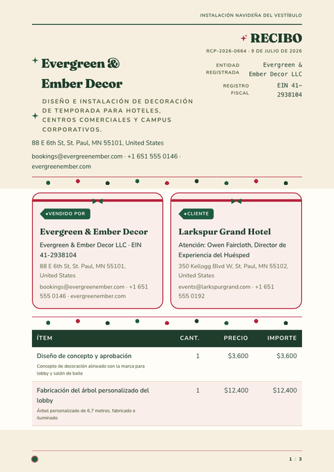 A finished receipt rendered in a otros look