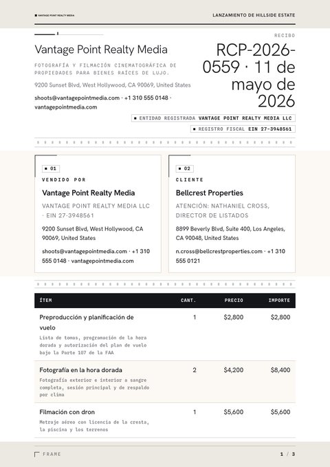 A finished receipt rendered in a foto look