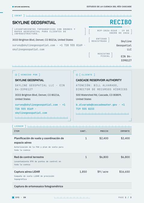 A finished receipt rendered in a futurista look