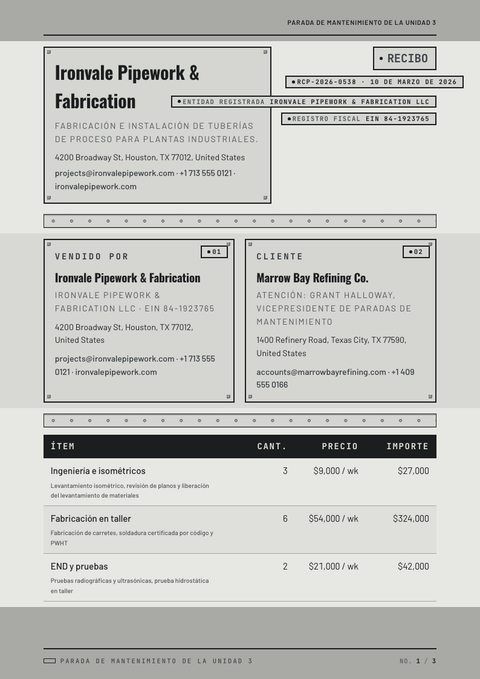 A finished receipt rendered in a estilo de vida look