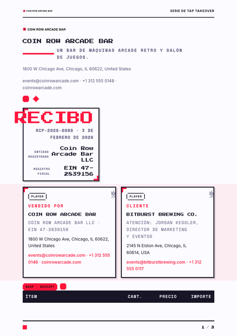 A finished receipt rendered in a gaming y pop look