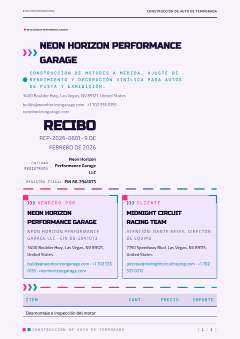 A finished receipt rendered in a retro look
