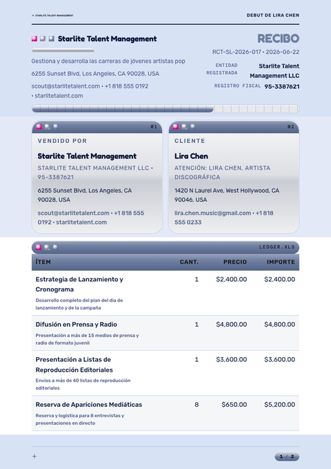 A finished receipt rendered in a retro look