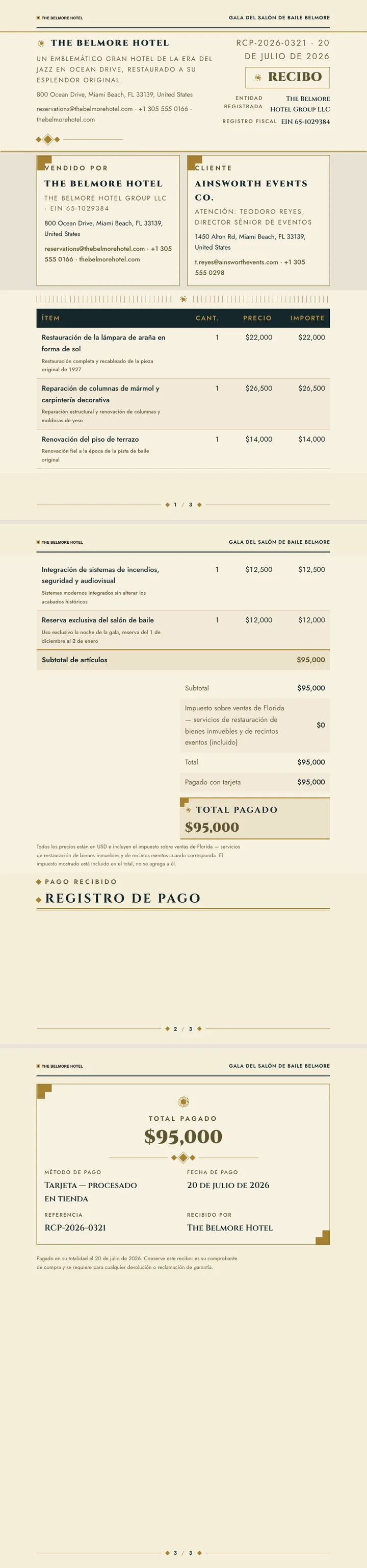 Art Déco — ejemplo completo generado por Waxe