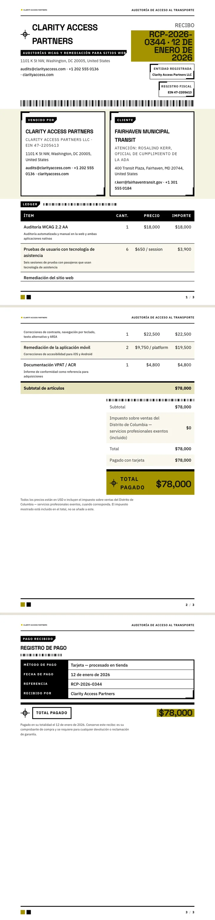 Alto contraste — ejemplo completo generado por Waxe