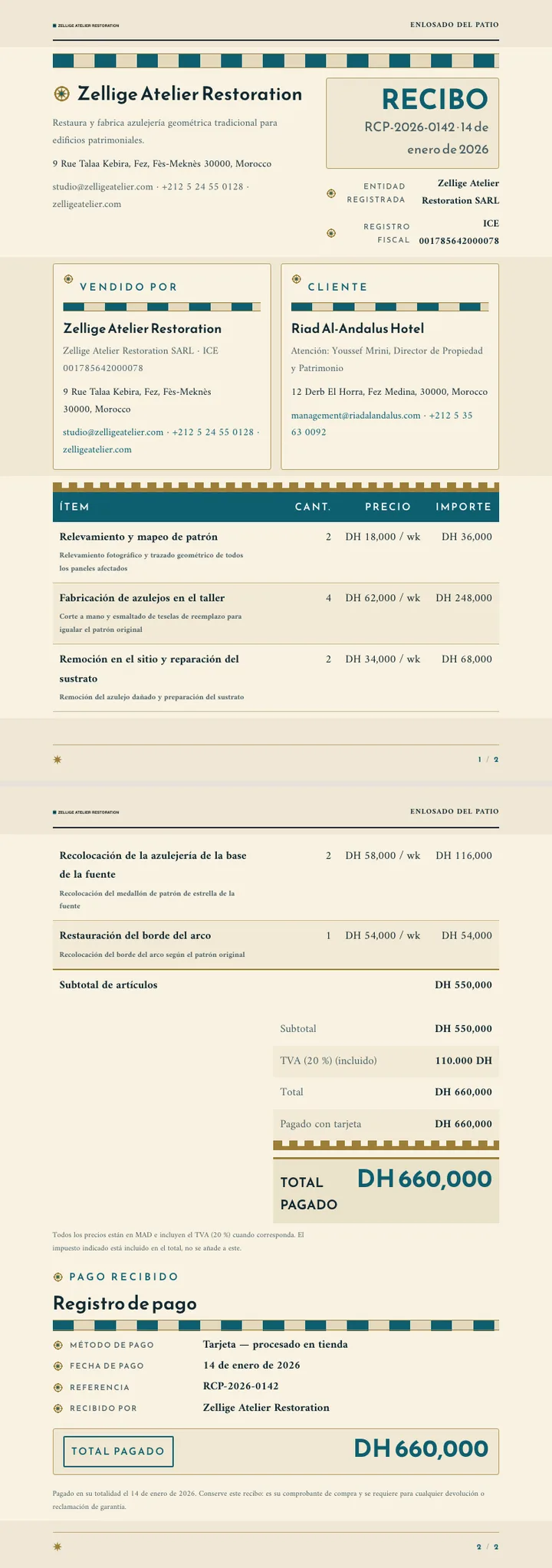 Geometría islámica — ejemplo completo generado por Waxe