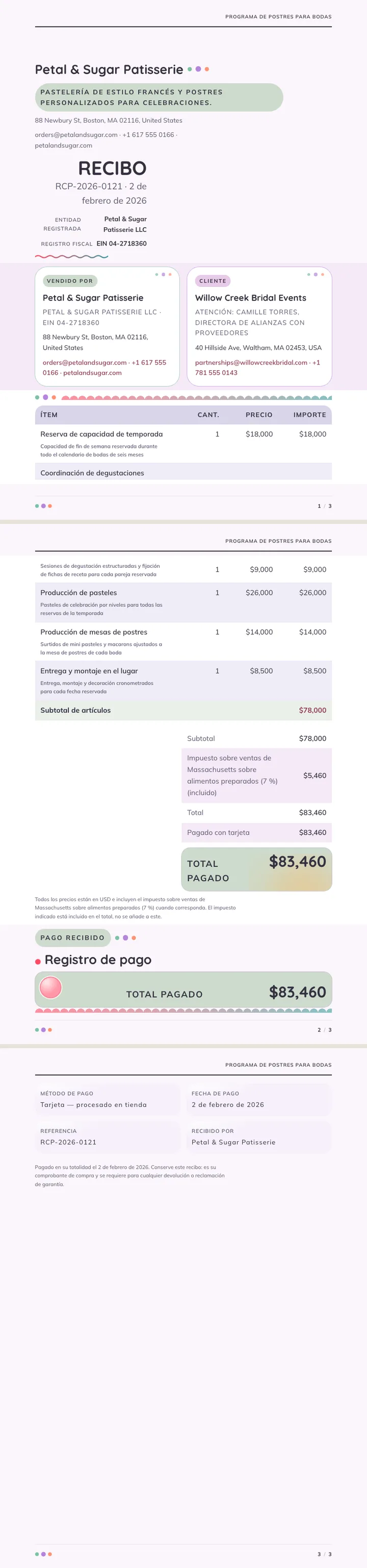 Pastel / Suave — ejemplo completo generado por Waxe