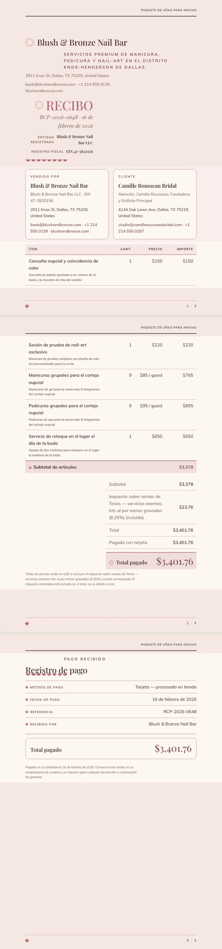 Oro rosa — ejemplo completo generado por Waxe