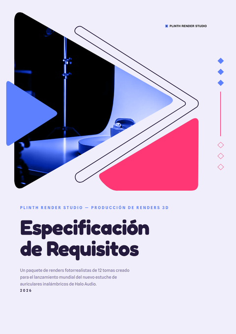 A finished requirements document rendered in a 3d look