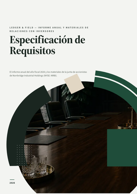 A finished requirements document rendered in a impreso look