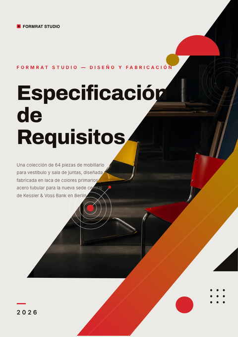 A finished requirements document rendered in a retro look