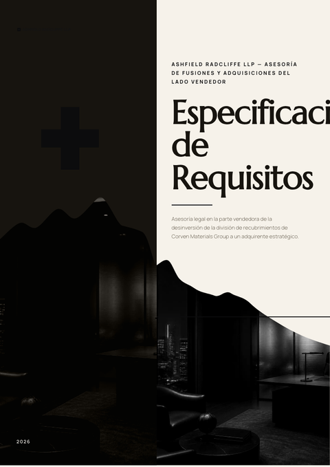 A finished requirements document rendered in a lujo look
