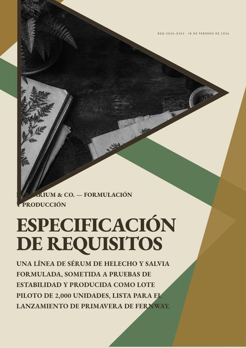 A finished requirements document rendered in a naturaleza look