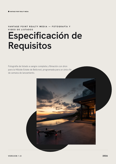 A finished requirements document rendered in a foto look