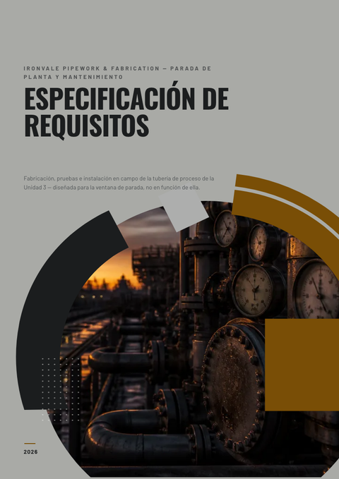 A finished requirements document rendered in a estilo de vida look