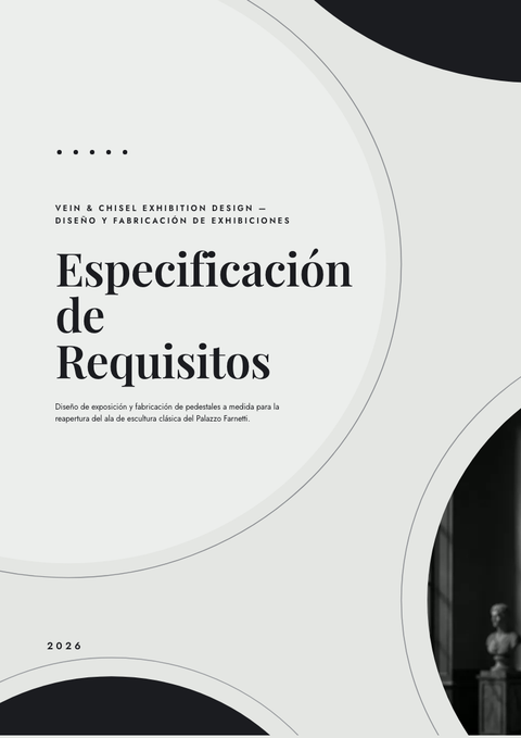 A finished requirements document rendered in a lujo look
