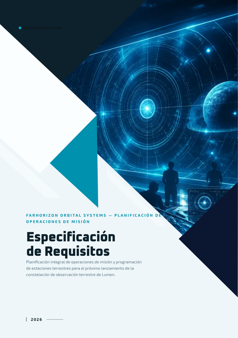 A finished requirements document rendered in a futurista look