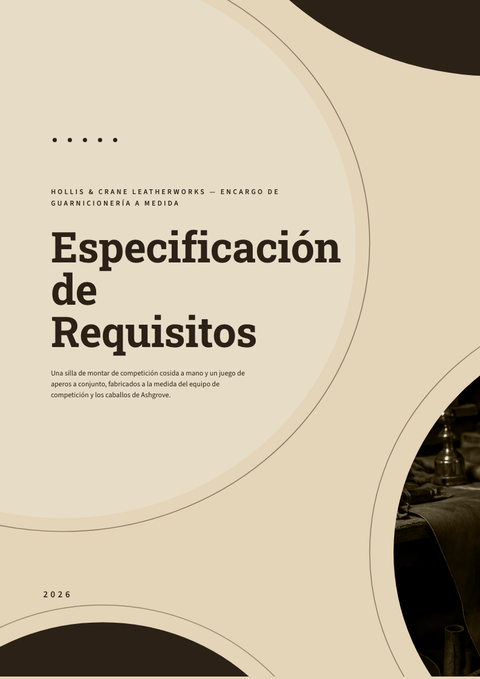 A finished requirements document rendered in a morfismo look