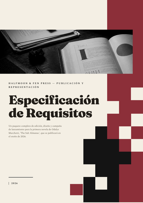 A finished requirements document rendered in a tipográfico look
