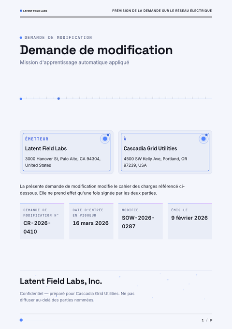 A finished change request rendered in a mouvement look