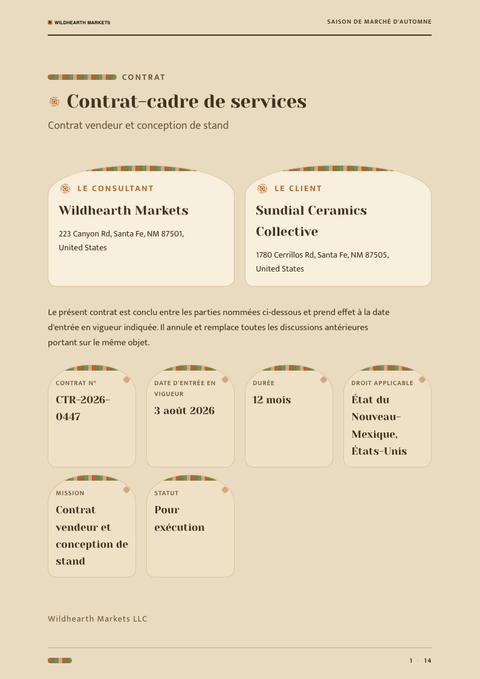 A finished contract rendered in a style de vie look