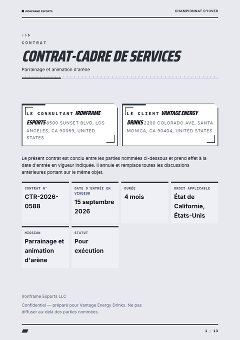 A finished contract rendered in a jeu & pop look