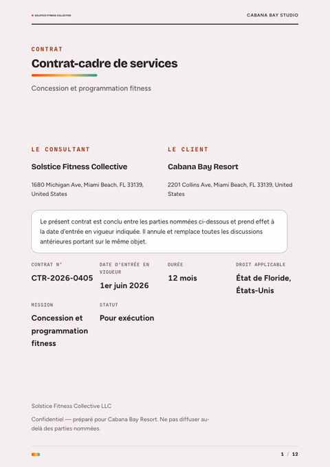 A finished contract rendered in a dégradé look
