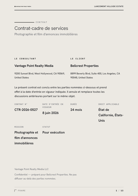 A finished contract rendered in a photo look