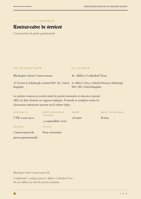 A finished contract rendered in a sombre look