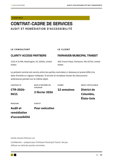 A finished contract rendered in a couleur look
