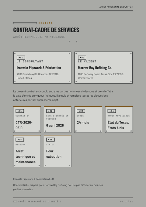 A finished contract rendered in a style de vie look