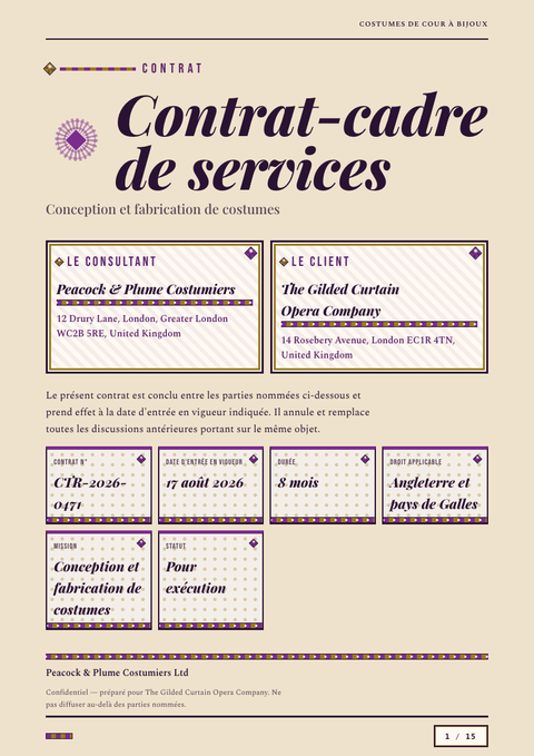 A finished contract rendered in a brutaliste look